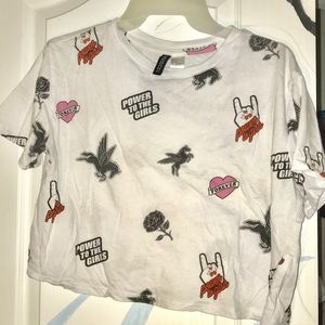 girl power crop top h&m